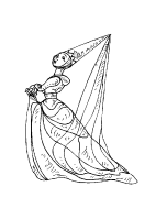 A coloring page of princess